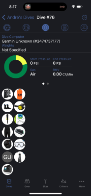 MacDive creates new Garmin Unknown device